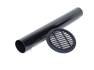 Tilmar Renovatie ventilatiekoker set rond 11cm, buis + rooster zwart Renovatie ventilatiekoker set rond 11cm, buis + rooster zwart
