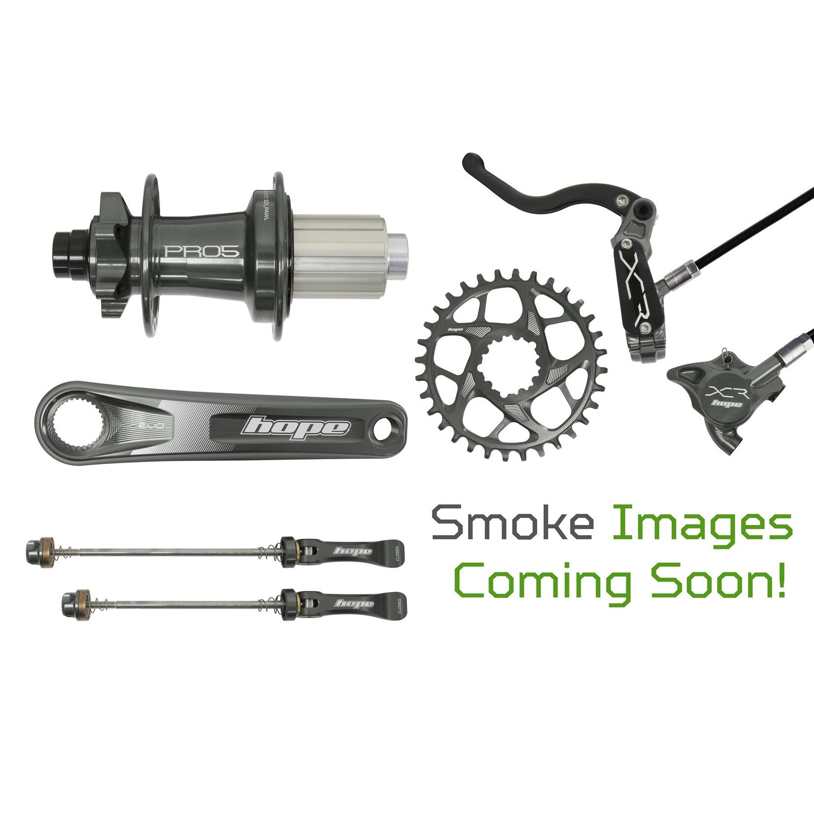 Hope E-Bike Crankset - Standard Offset - Smoke