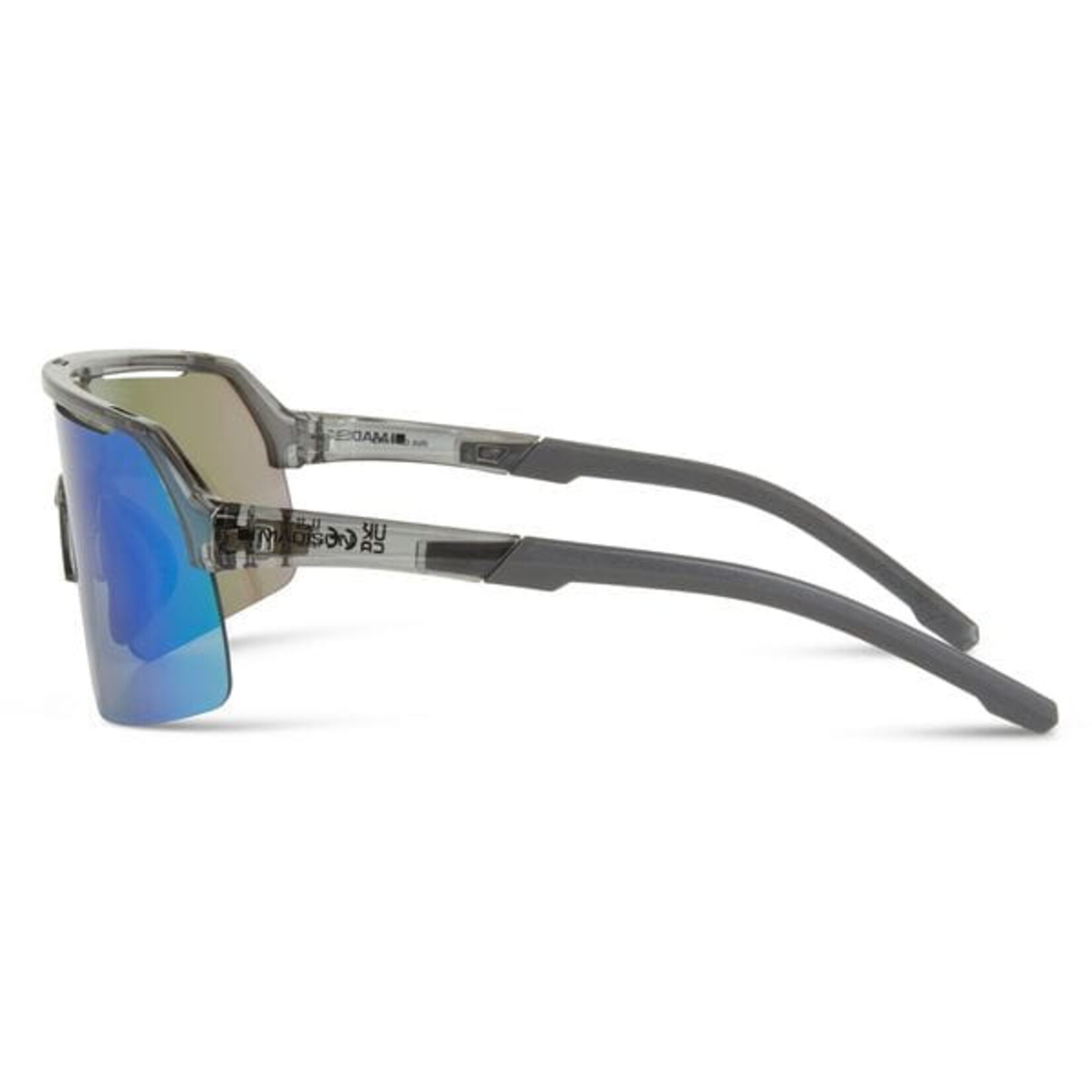 madison Crypto Air Crystal Smoke Sunglasses - Green Mirror Lens