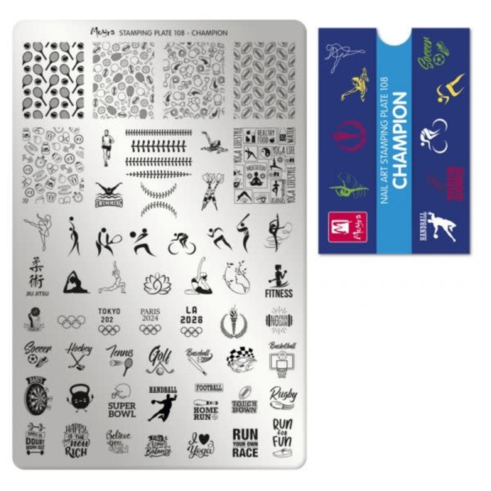 Nail art stamping plate 108 champion