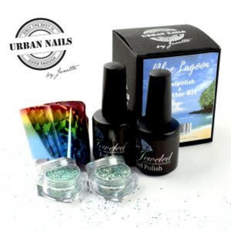 Blue Lagoon Gelpolish & glitter kit