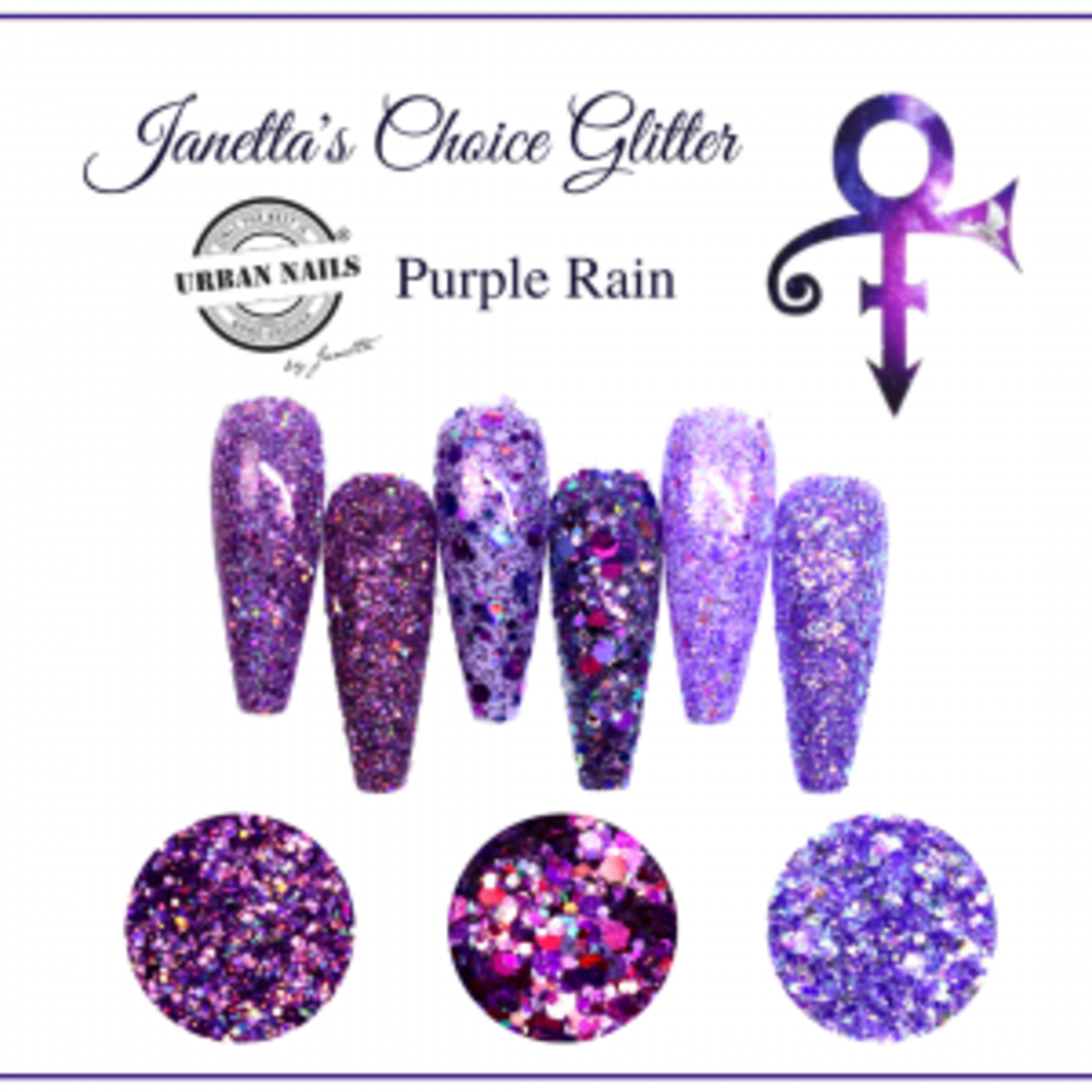 Urban nails Limited glitter collection janetta’s choice purple  rain