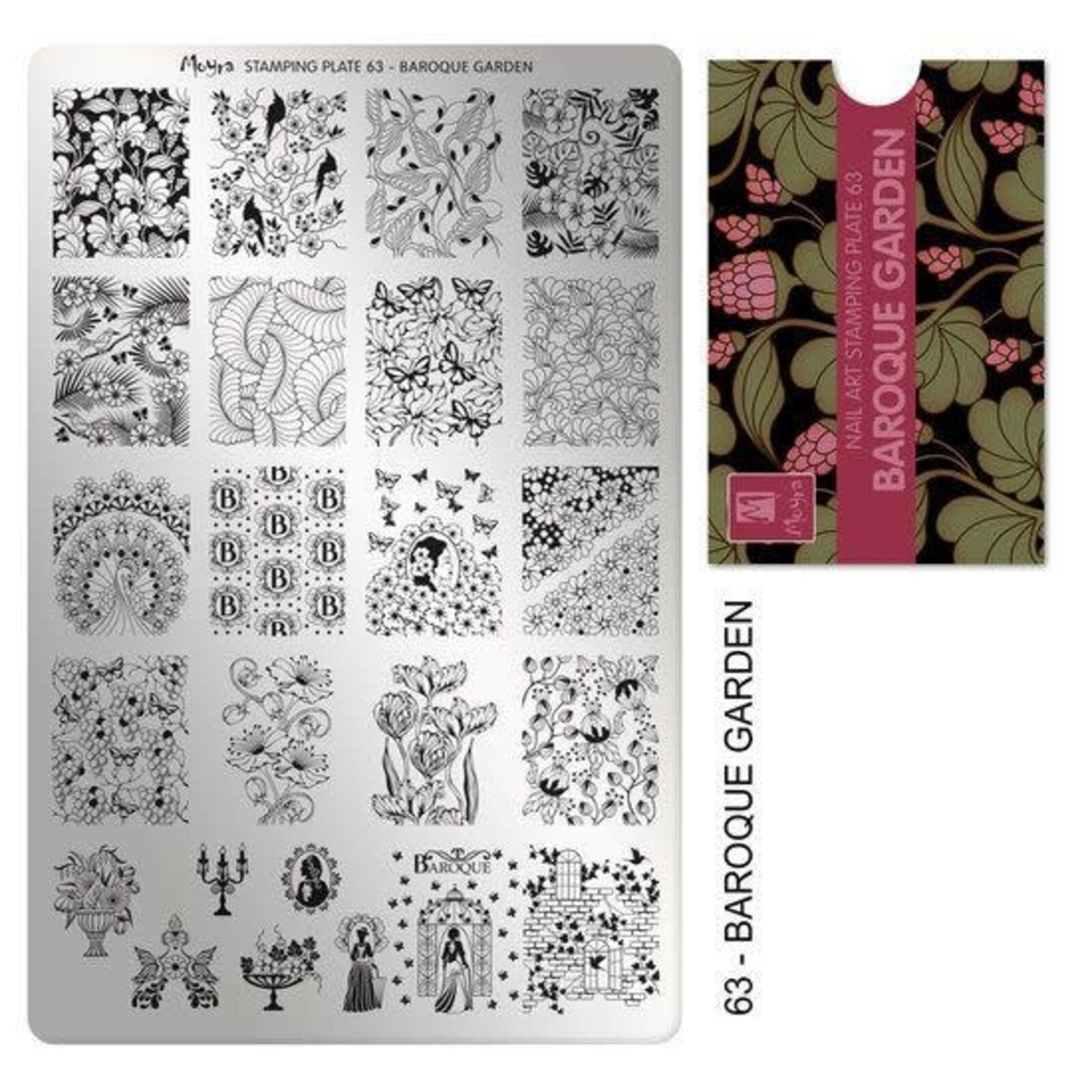 Moyra Moyra Stamping Plate 63 Baroque Garden
