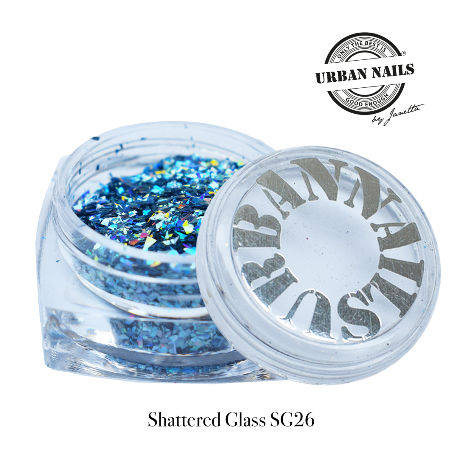 Urban nails Shattered Glass SG26 hologram grijs blauw