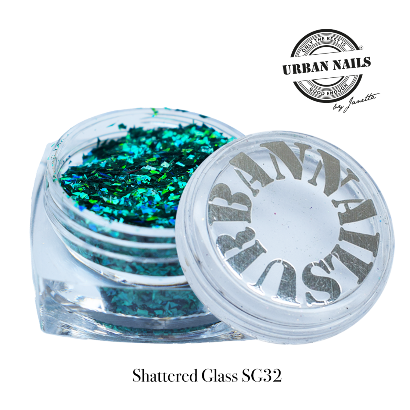 Urban nails Shattered Glass SG32 hologram appelblauw zeegroen