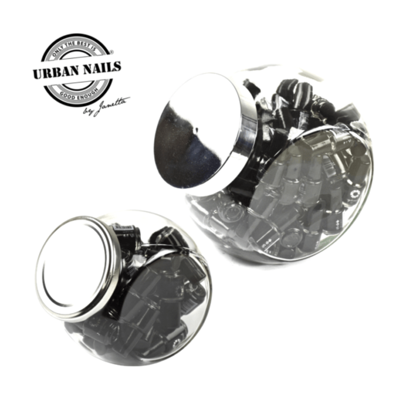 Glazen Pot met 30 st nagelriem olie's