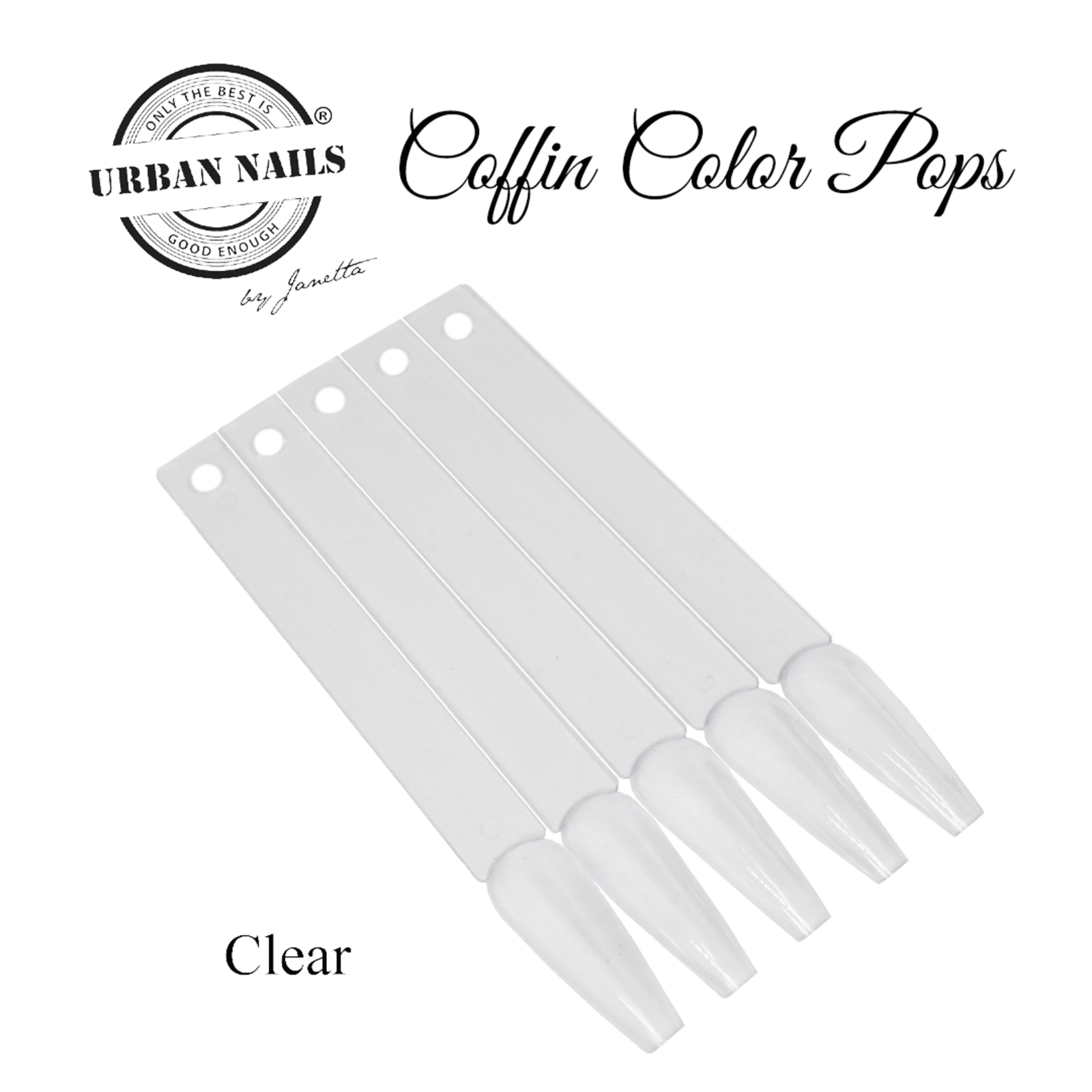 Urban nails Coffin color pops met ring clear