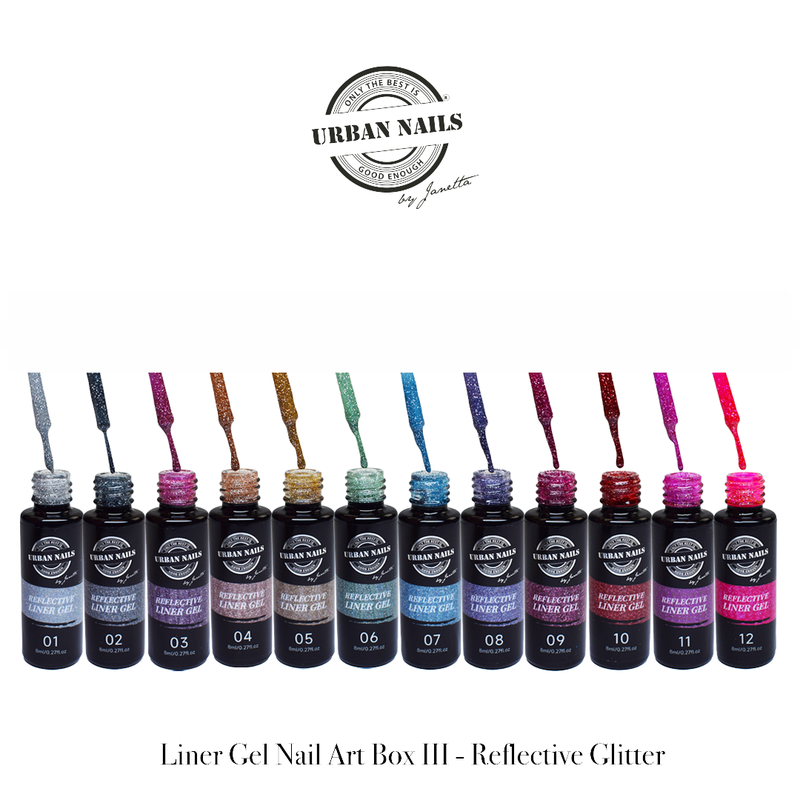 Liner Box Nail Art gel 3  Reflective Glitter