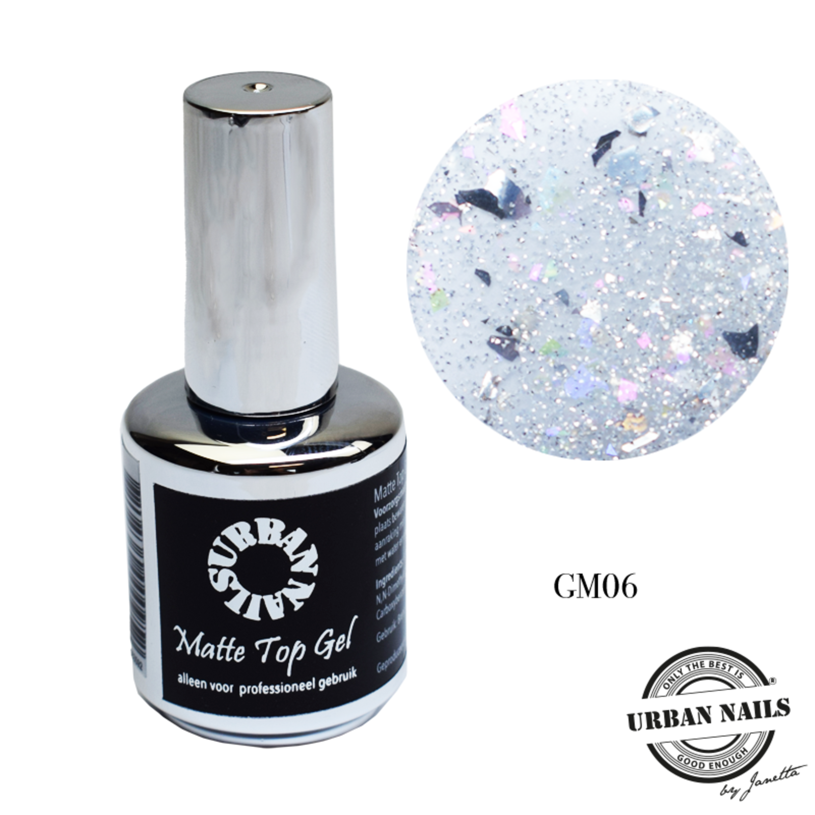 Urban nails Glitter Mat Top Gel GM 06