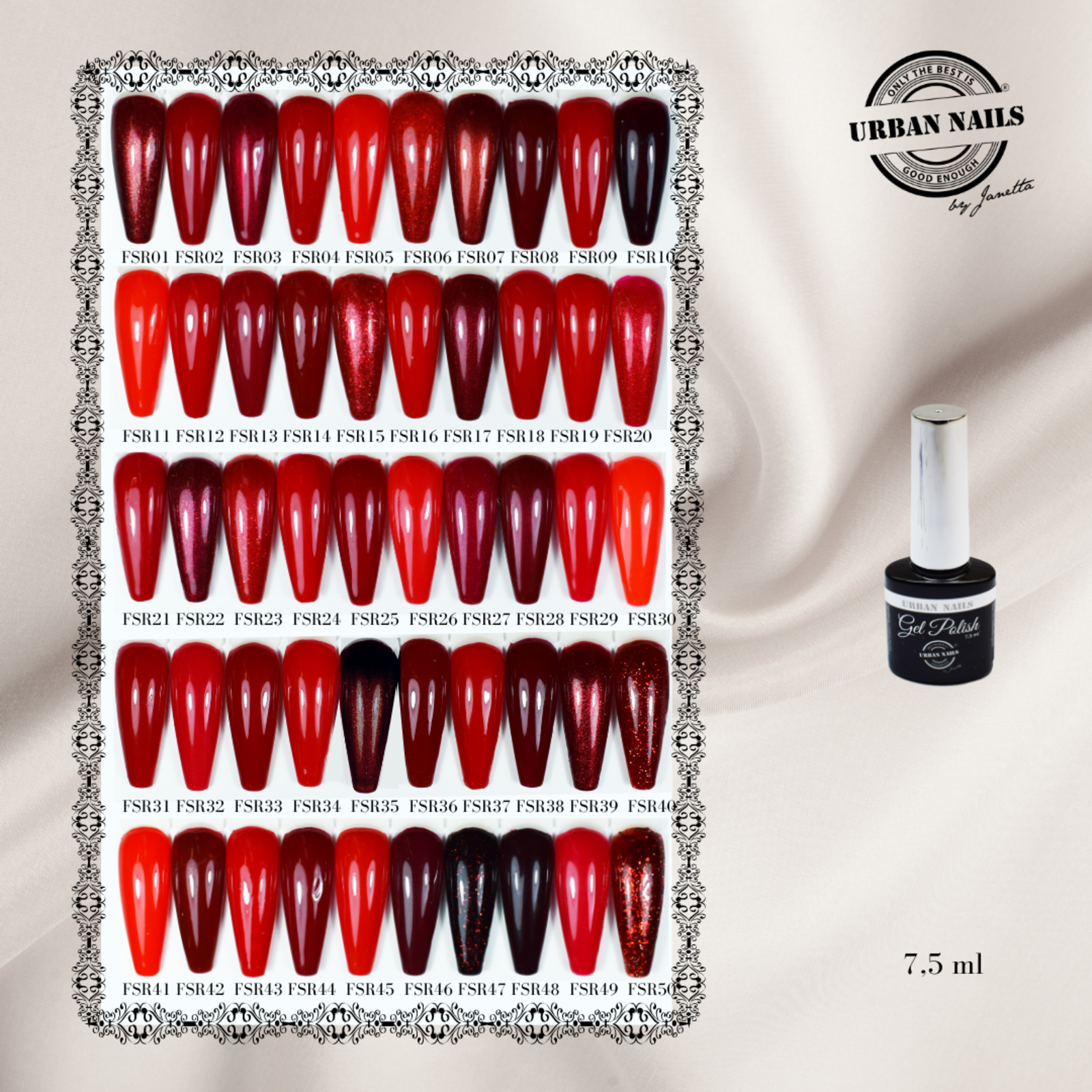 Urban nails Be Jeweled Fifty Shades Of Red FSR (40+10 Gratis)
