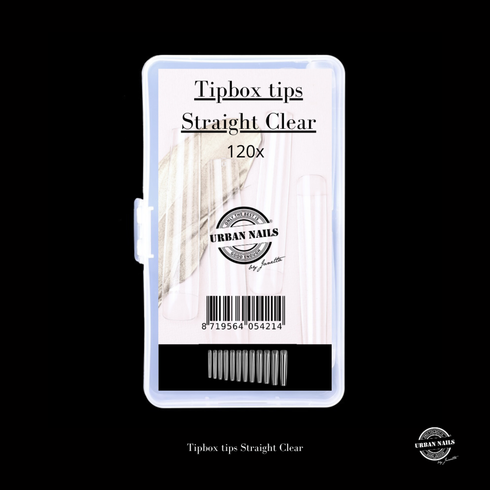 Urban nails Tipbox Tips Straight Clear 120x