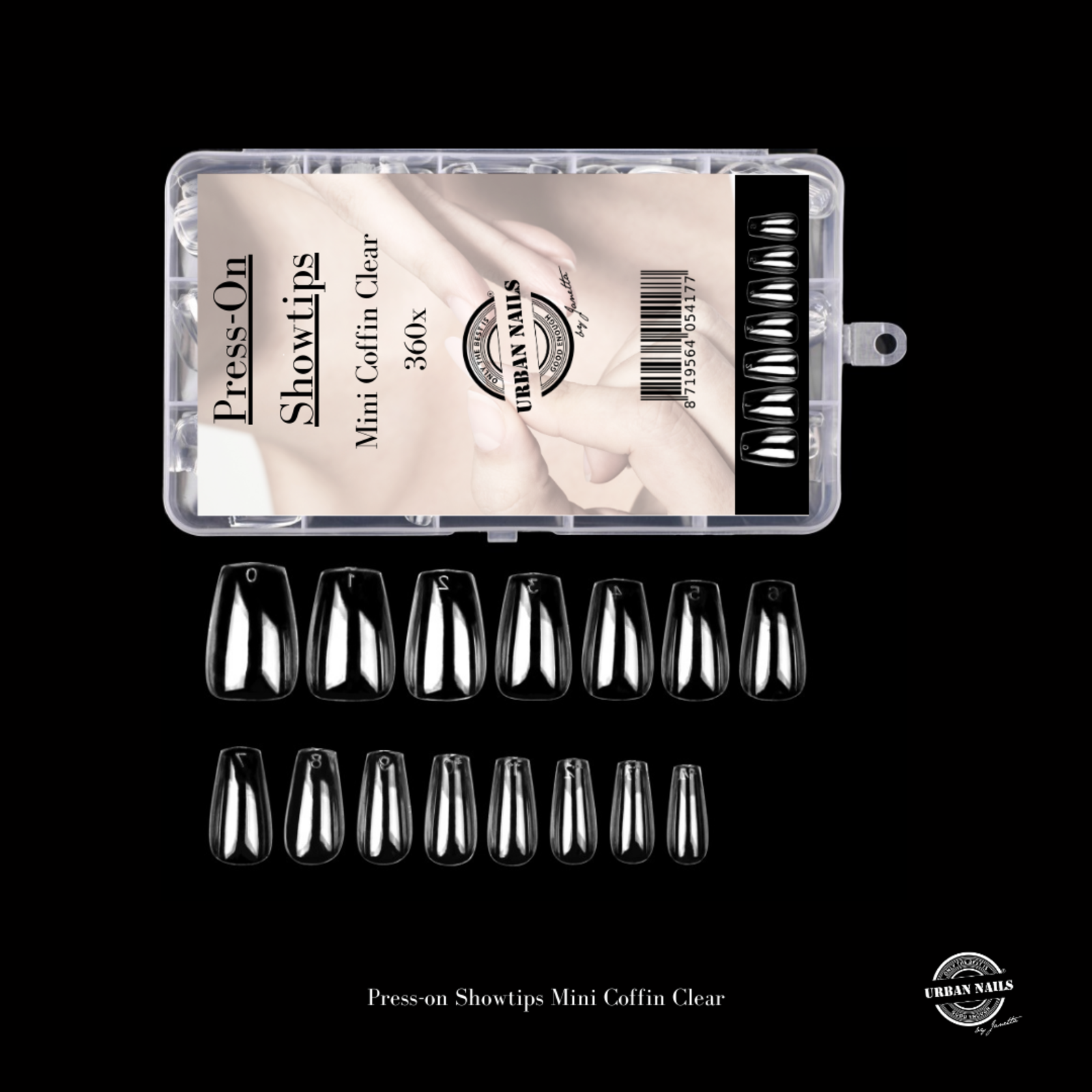 Urban nails Press-On Showtips Mini Coffin Clear 360x