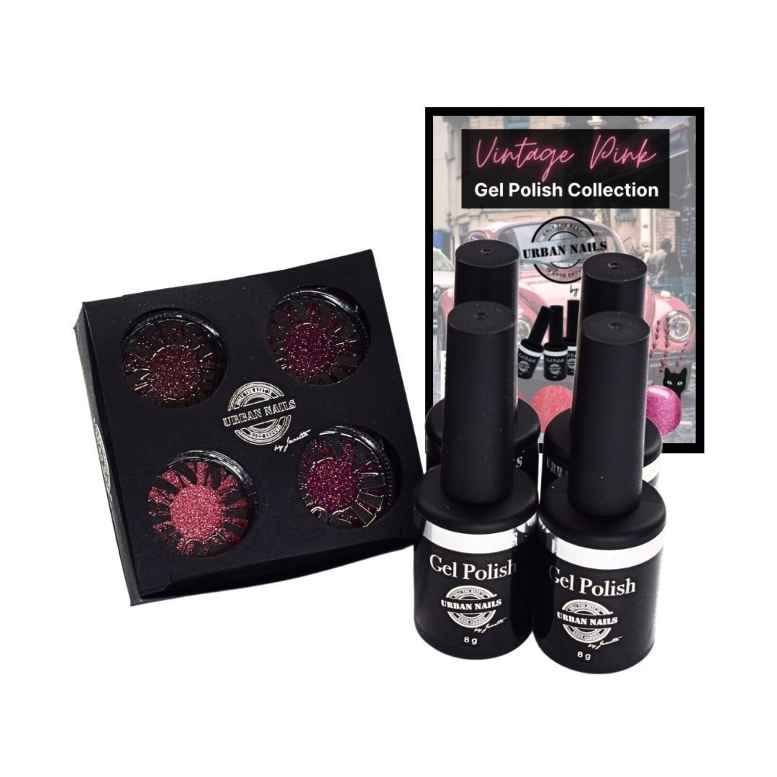 Urban nails Vintage Pink Glitter Collection