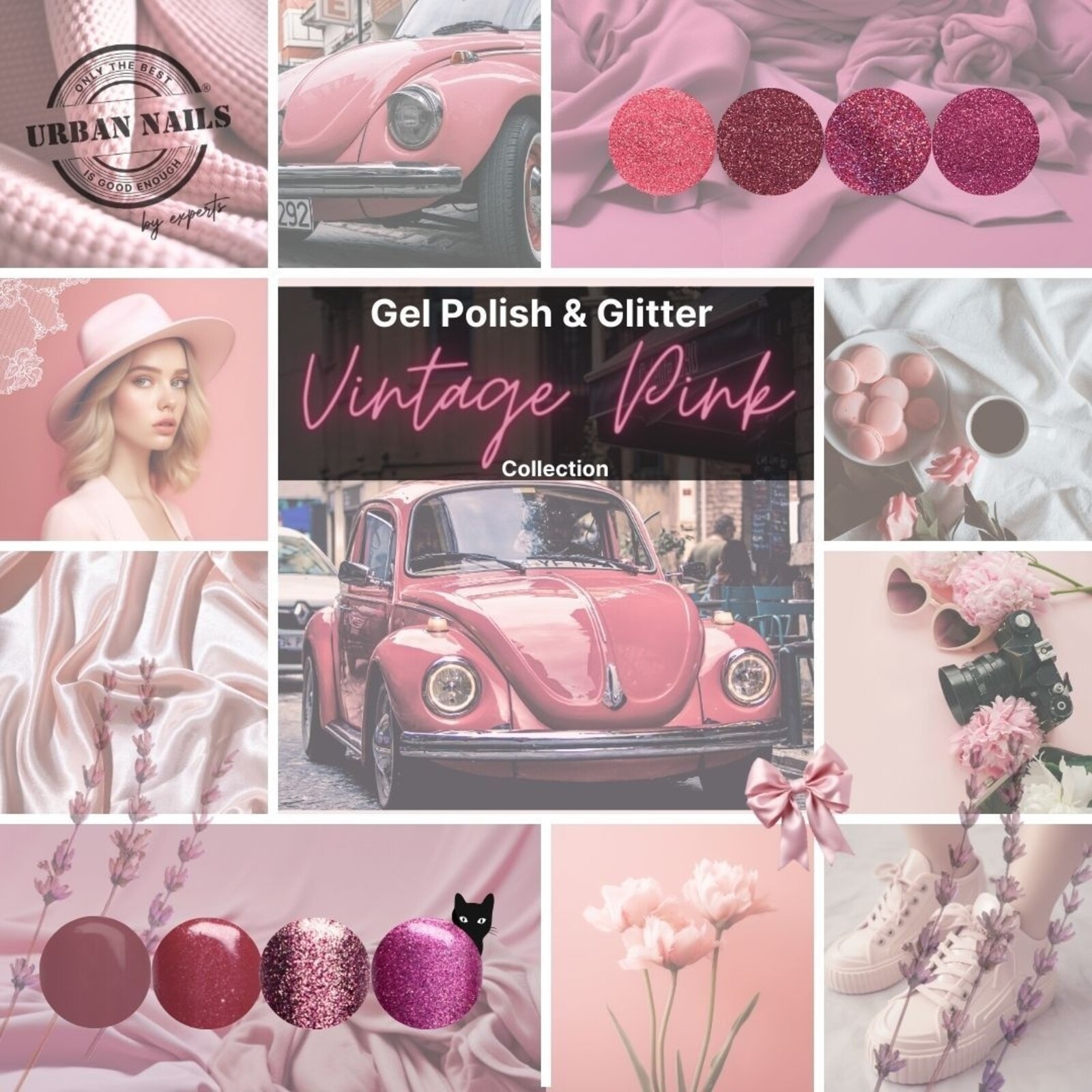 Urban nails Vintage Pink Glitter Collection