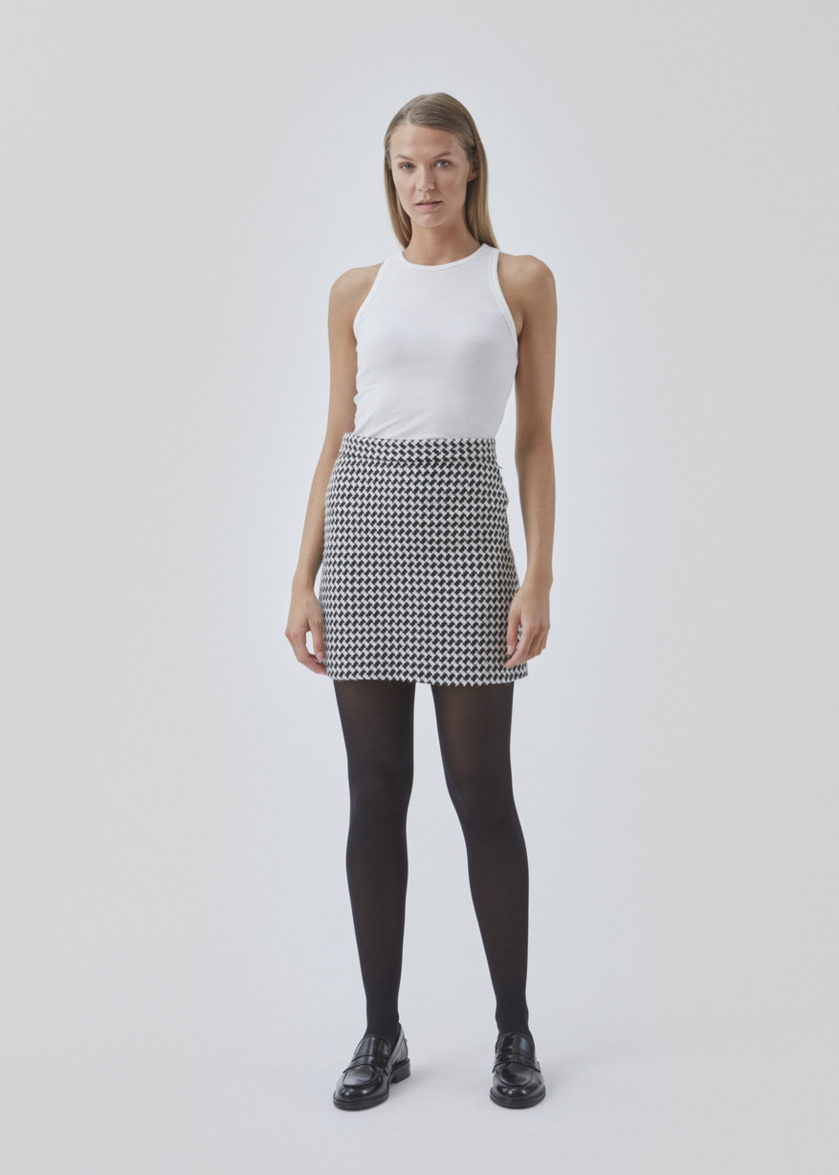 Modstrom Badia Skirt Black White Check