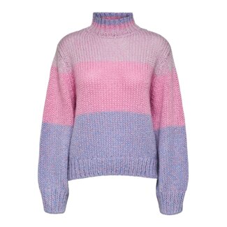 Selected Femme SLFSUANNE STRIPE KNIT HIGHNECK CYCLAMEN