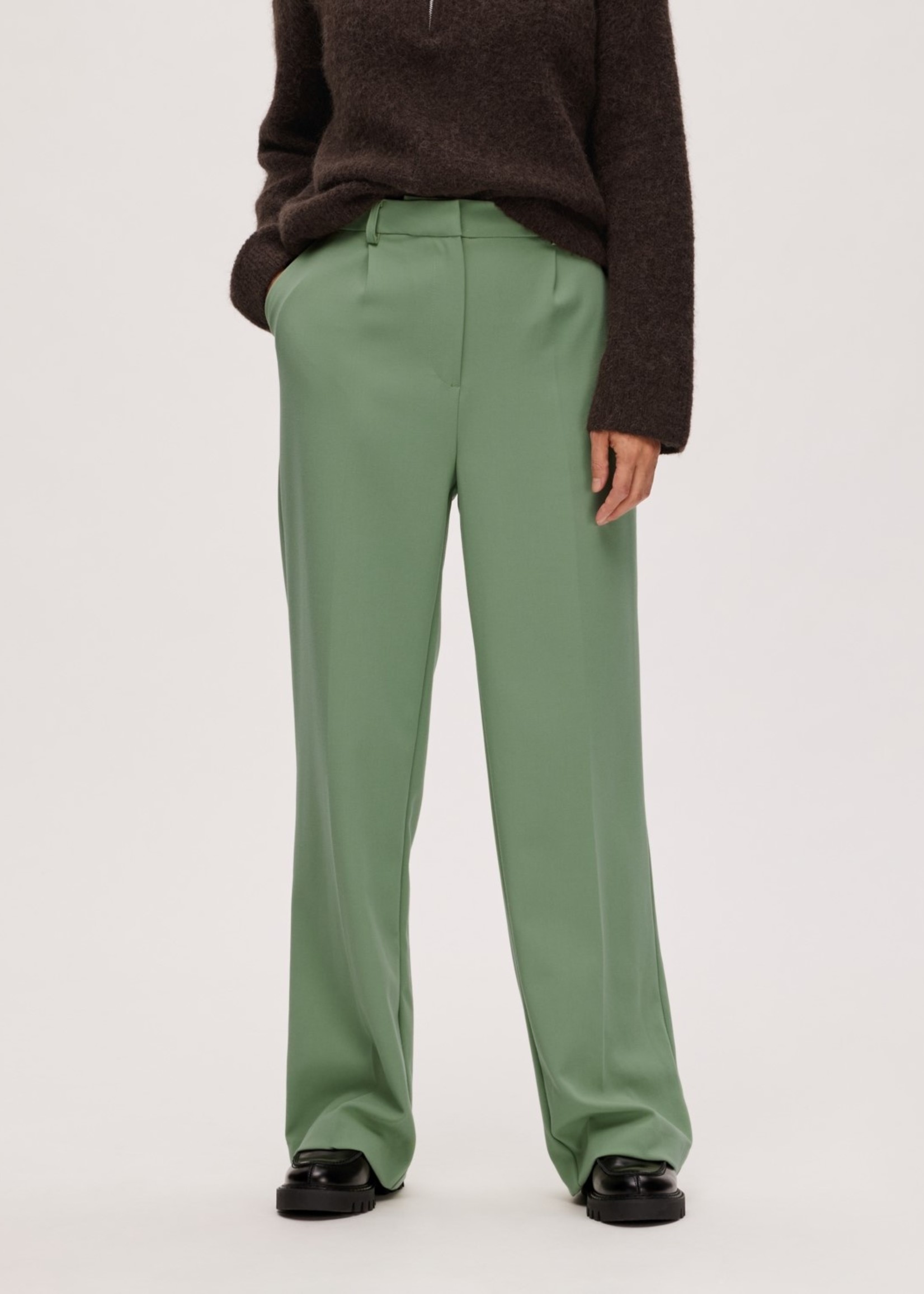 Selected Femme SLFMYNA HW WIDE PANT LODEN FROST