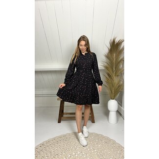 Moss Copenhagen Vinaya Ladonna Shirt Dress Black Flower