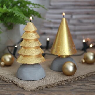 Ideas 4 Seasons Metalic Boom Kaars Goud 12 X Ø7 Cm