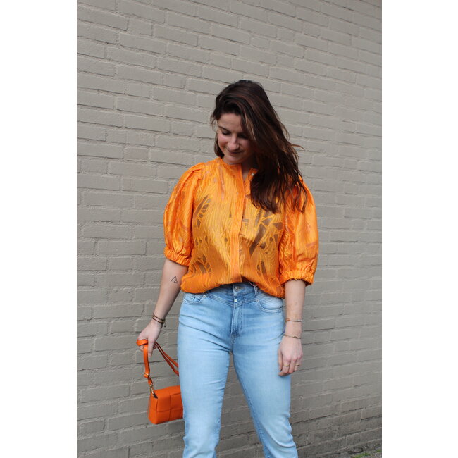 Copenhagen Muze Baloon Blouse Flame Orange