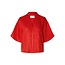 Selected Femme SLFLYRA BOXY REVERS LINEN SHIRT FLAME SCARLET