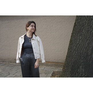 Moss Copenhagen Cantell Zeina Denim Jacket Vanilla Ice