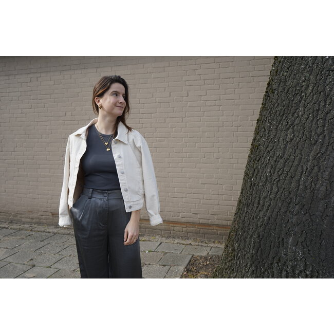 Moss Copenhagen Cantell Zeina Denim Jacket Vanilla Ice