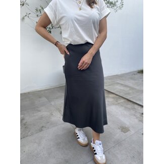 Selected Femme SLFLENA MIDE SKIRT VOLCANIC ASH