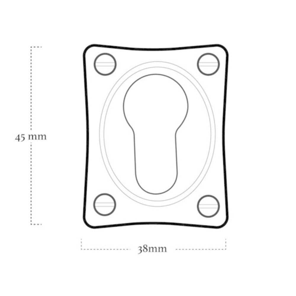 De Oude Deurklink Cilinderrozet - Rechthoekig mat nikkel De Oude Deurklink Cilinderrozet - Rechthoekig mat nikkel
