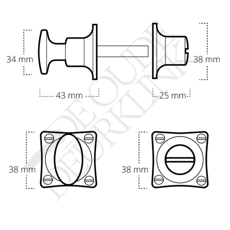 De Oude Deurklink - WC Slot Draaiknop in mat nikkel De Oude Deurklink - WC Slot Draaiknop in mat nikkel