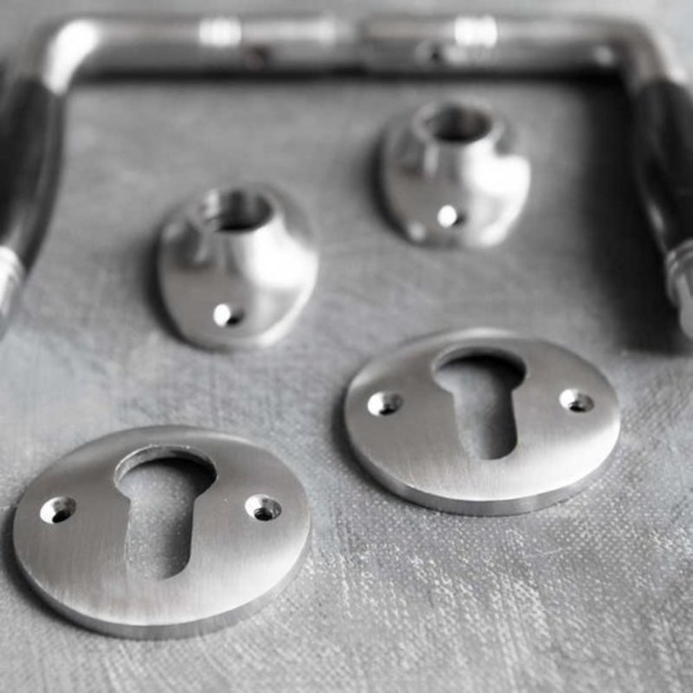 De Oude Deurklink Set Cilinderrozet in mat nikkel De Oude Deurklink Set Cilinderrozet in mat nikkel