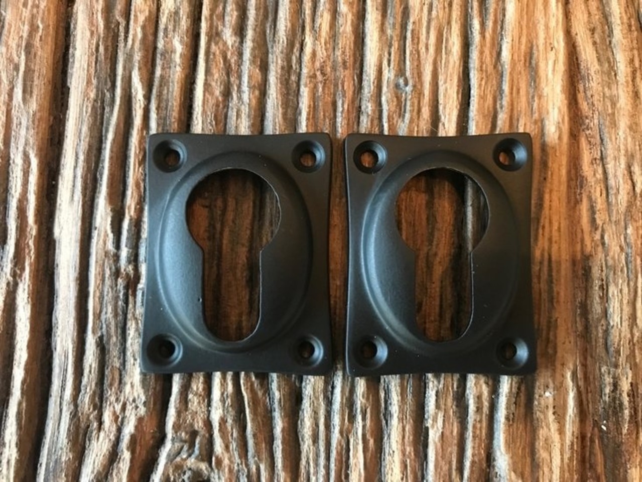 De Oude Deurklink Cilinderrozet - Rechthoekig mat zwart