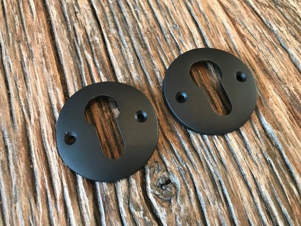 De Oude Deurklink Cilinderrozet - Rond mat zwart | De Oude Deurklink jaren 30 deurbeslag