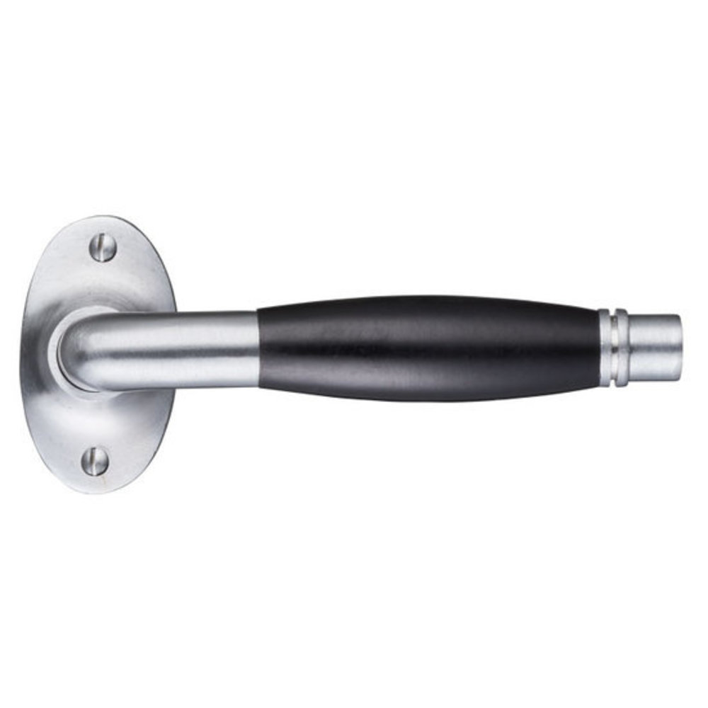 De Oude Deurklink Deco mat nikkel met ovaal rozet De Oude Deurklink Deco mat nikkel met ovaal rozet