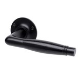 De Oude Deurklink Deurklink set Deco mat zwart rond