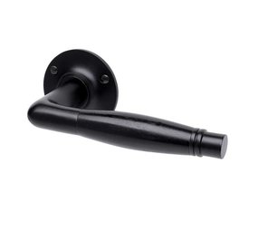 De Oude Deurklink Deurklink set Deco mat zwart rond