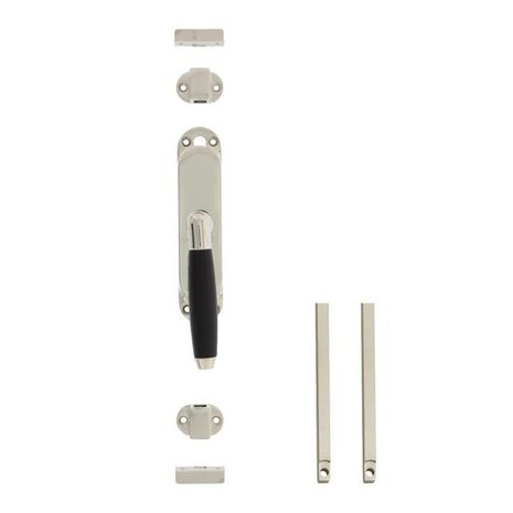 Intersteel Intersteel Kruk-espagnolet Ton 400 nikkel met ebbenhout - stangenset 2x1250mm, rechts | De Oude Deurklink Intersteel Intersteel Kruk-espagnolet Ton 400 nikkel met ebbenhout - stangenset 2x1250mm, rechts | De Oude Deurklink