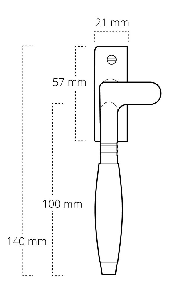 De Oude Deurklink Raamsluiting Klassiek mat zwart links