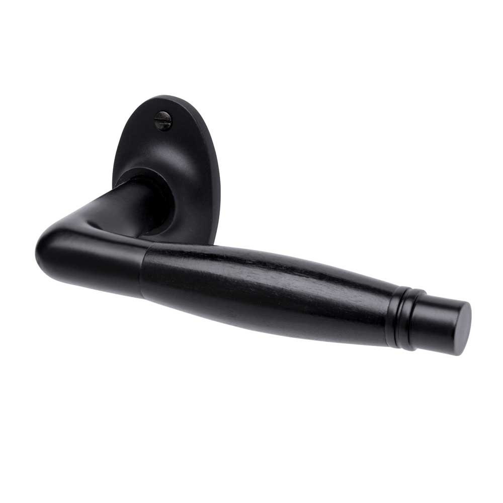 De Oude Deurklink Deco mat zwart, rozet ovaal De Oude Deurklink Deco mat zwart, rozet ovaal