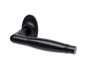 De Oude Deurklink Deurklink set Deco mat zwart ovaal