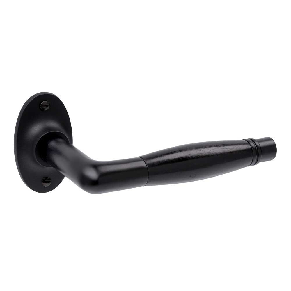 De Oude Deurklink Deco mat zwart, rozet ovaal De Oude Deurklink Deco mat zwart, rozet ovaal