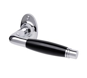 De Oude Deurklink Deurklink set Deco glanzend nikkel ovaal