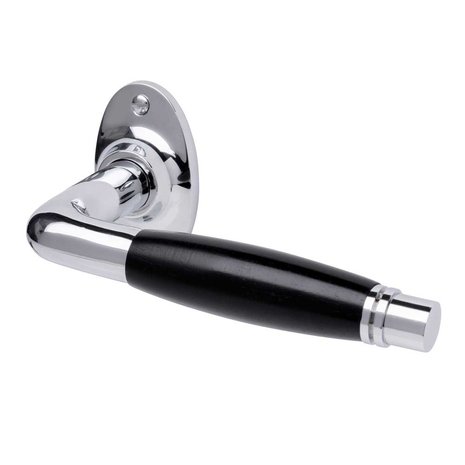 De Oude Deurklink Deco glanzend nikkel met ovaal rozet De Oude Deurklink Deco glanzend nikkel met ovaal rozet