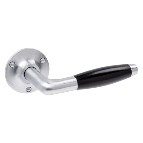 De Oude Deurklink Klassiek met rond rozet in mat nikkel De Oude Deurklink Klassiek met rond rozet in mat nikkel