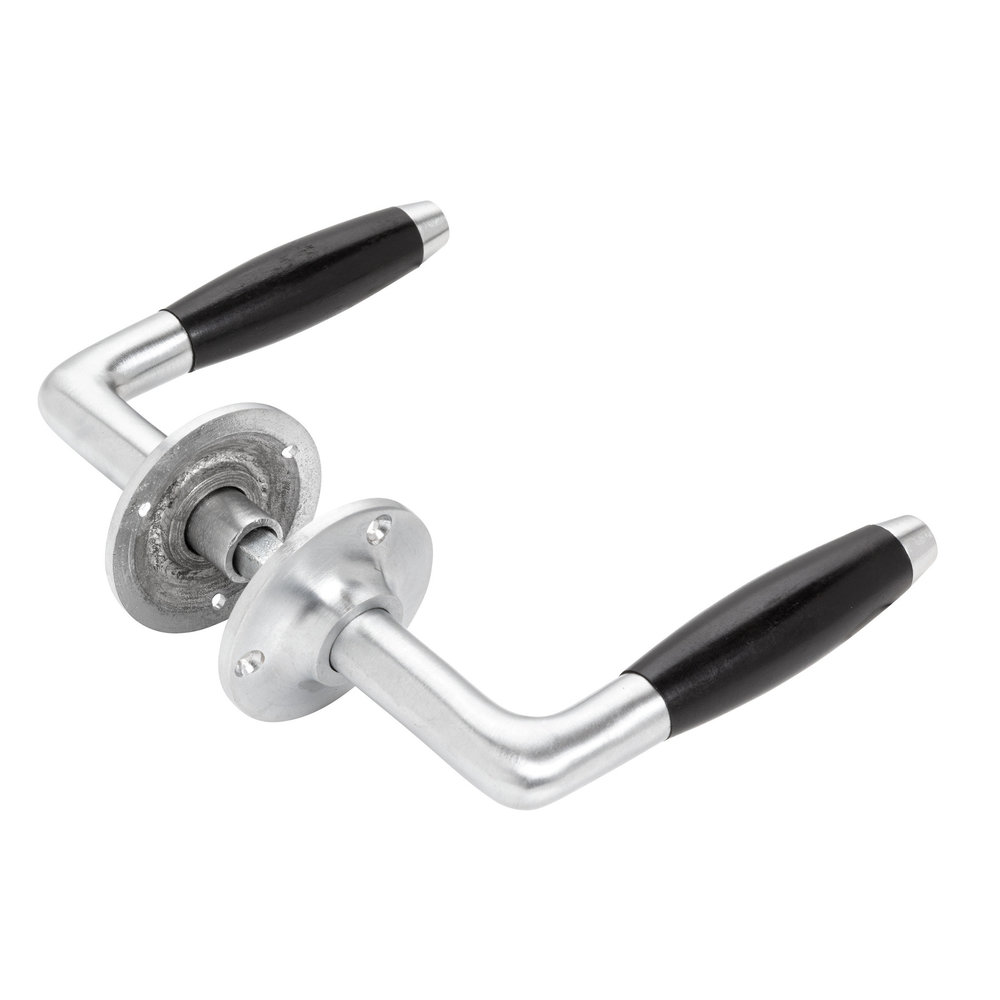 De Oude Deurklink Klassiek met rond rozet in mat nikkel De Oude Deurklink Klassiek met rond rozet in mat nikkel