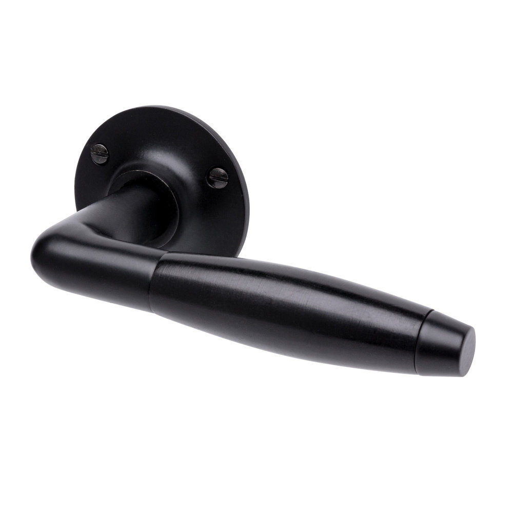 De Oude Deurklink Deurklink - Klassiek mat zwart met rond rozet