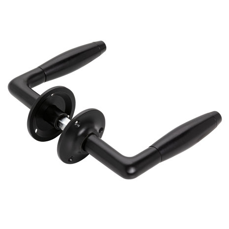 De Oude Deurklink Deurklink - Klassiek mat zwart met rond rozet