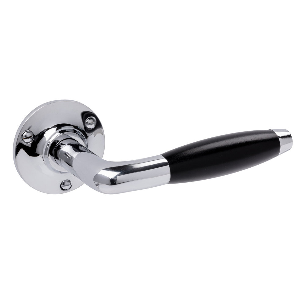 De Oude Deurklink Klassiek met rond rozet in glanzend nikkel De Oude Deurklink Klassiek met rond rozet in glanzend nikkel