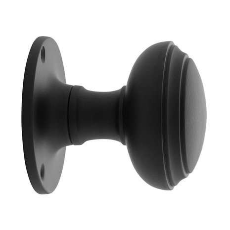 Ronde draaibare deurknop mat zwart - De Oude Deurklink