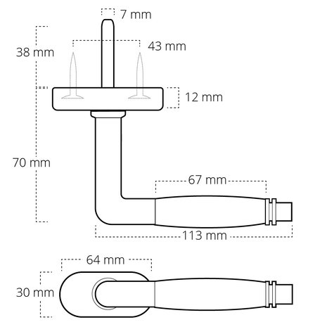 De Oude Deurklink Raamsluiting Deco - Draai kiep in glanzend nikkel | De Oude Deurklink jaren 30 raambeslag